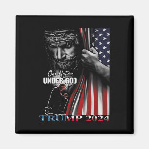 Aimant Une nation sous Dieu Trump 2024 Dieu drapeau améri