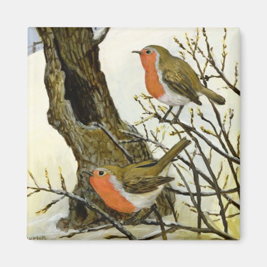Aimant Une paire de Robins (Devant)