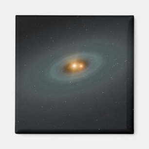 Aimant Une paire d'étoiles serrée et un disque environnan