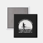 Aimant Une rivière traverse Fly Fishing (Recto/Verso)