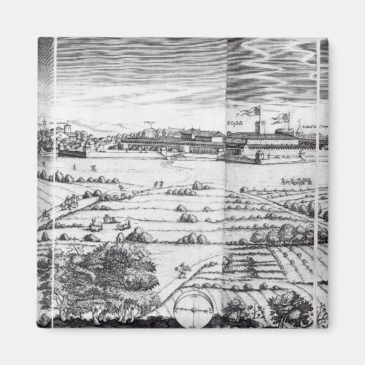 Aimant Une section d'une carte de Milan, 1640 (Devant)