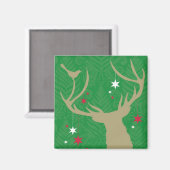 Aimant Une silhouette d'un cerf aux étoiles suspendues à  (Recto/Verso)