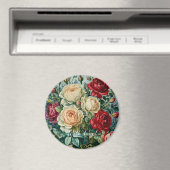 Aimant Une splendeur rose. Bouquet floral de roses. (In Situ (Lave-vaisselle))