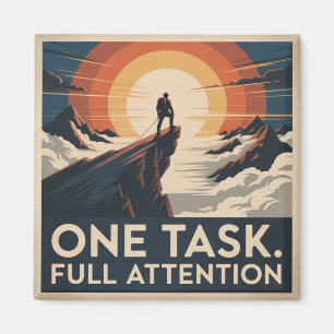 Aimant Une tâche. Attention totale