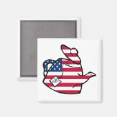 Aimant Une théière aux couleurs du drapeau américain (Recto/Verso)