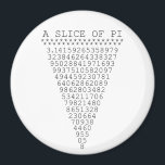 Aimant Une tranche de présentation Pi<br><div class="desc">Une tranche de Pi qui dit une tranche de décoration de typographie à tarte. Un design simple inspiré par la formule pi, une succession de nombres qui fait pour un grand don humoristique pour le mathématicien, le geek, l'esprit curieux. Idéal pour un étudiant, un enseignant, un ingénieur ou toute personne...</div>