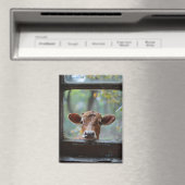 Aimant Une vache curieuse qui regarde à travers une fenêt (In Situ (Lave-vaisselle))