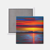 Aimant Une version abstraite du coucher de soleil sur l'o (Recto/Verso)