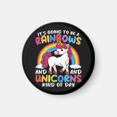 Aimant Unicorn Cute Whimsical Funny Rainbows Et Unicorns (Devant)