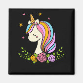 Aimant Unicorn Cute Whimsical Girly D Name (Devant)