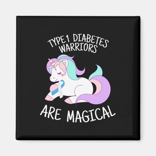Aimant Unicorn Diabetes Warrior Gift (Devant)