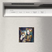 Aimant Unicorn et Lady Imaginaire Art (In Situ (Lave-vaisselle))