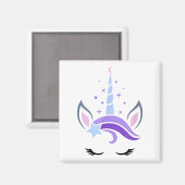 Aimant Unicorn Face Eyelashes Céleste Lune Star Boho Lu (Recto/Verso)