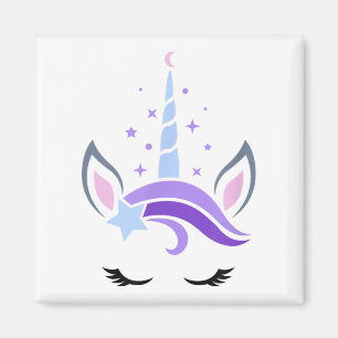 Aimant Unicorn Face Eyelashes Céleste Lune Star Boho Lu