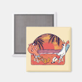Aimant Unicorn Flamant rose Beach (Recto/Verso)