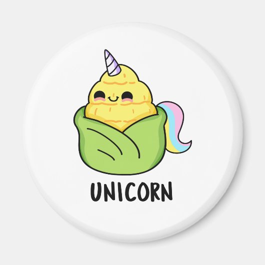 Aimant Unicorn Funny Baby Corn Pun (Devant)