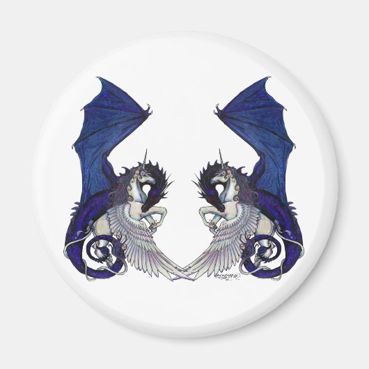 Aimant Unicorn Horse Pony Imaginaire Dragon Mariage Amate (Devant)