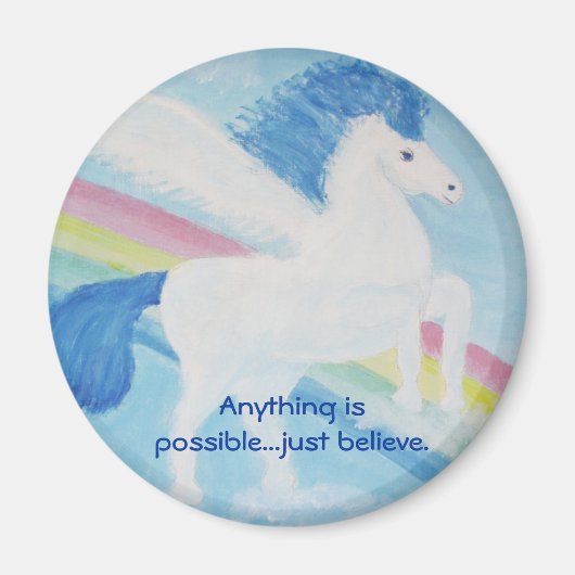 Aimant Unicorn Magnet-Tout est possible...croire (Devant)