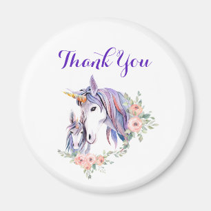 Aimant Unicorn Maman & Baby Aquarelle Merci floral