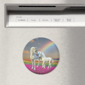 Aimant Unicorn Mère et bébé Foal Imaginaire arc-en-ciel (In Situ (Lave-vaisselle))