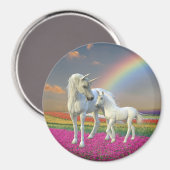 Aimant Unicorn Mère et bébé Foal Imaginaire arc-en-ciel (Recto/Verso)