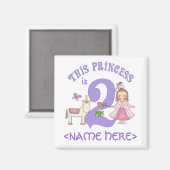 Aimant Unicorn Princesse 2e anniversaire (Recto/Verso)