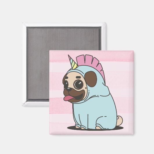 Aimant Unicorn pug (Recto/Verso)