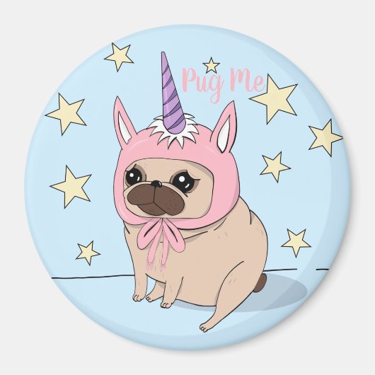 Aimant Unicorn pug (Devant)