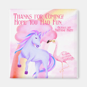 Aimant Unicorn Rainbow Flamant rose Anniversaire Fête Fav