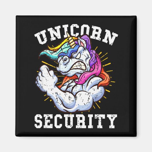Aimant Unicorn Security - Manly Muscular Unicorn Lovers  (Devant)