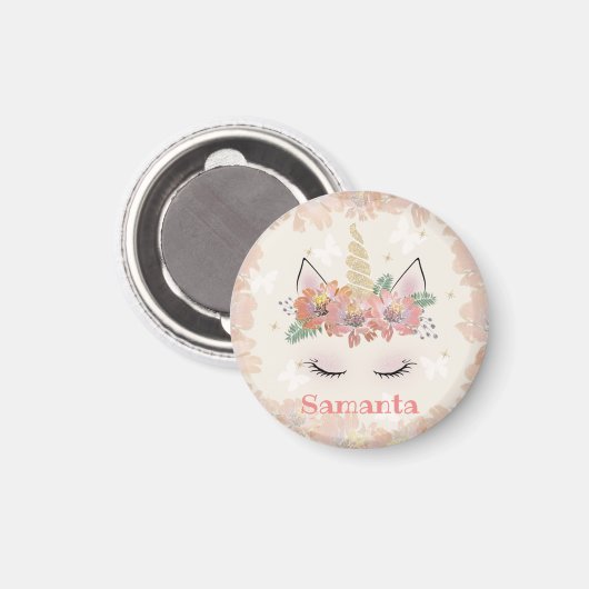 Aimant Unicorn, Unicorn Face, personalized (Recto/Verso)