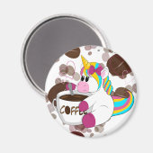 Aimant Unicorn with coffee (Recto/Verso)