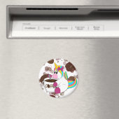 Aimant Unicorn with coffee (In Situ (Lave-vaisselle))