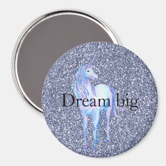 Aimant Unicorne à Parties scintillant violette (Recto/Verso)