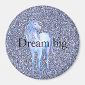 Aimant Unicorne à Parties scintillant violette (Devant)