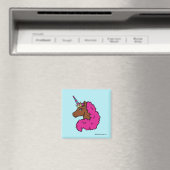Aimant Unicorne Afro Rose Chaud (In Situ (Lave-vaisselle))