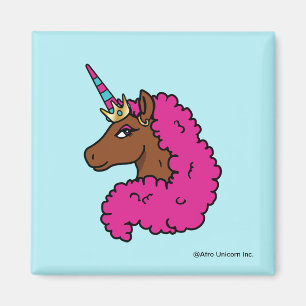 Aimant Unicorne Afro Rose Chaud