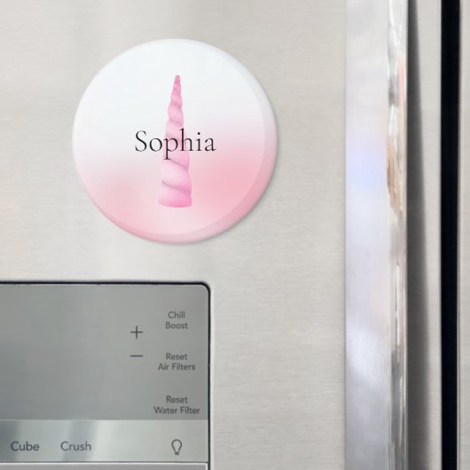 Aimant Unicorne blanche rose (In situ (réfrigérateur))