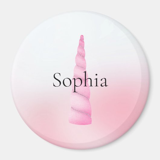 Aimant Unicorne blanche rose (Devant)