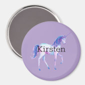 Aimant Unicorne blanche violette (Recto/Verso)