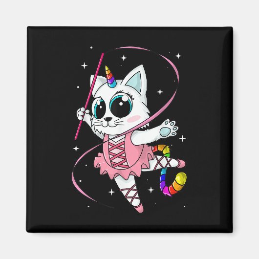 Aimant Unicorne Chat Cati Corn Kittycorn Cute Kitty Rainb (Devant)