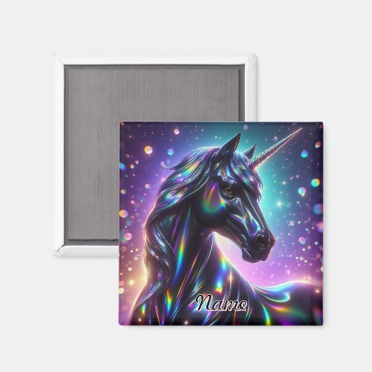 Aimant Unicorne dans un Arrière - plan étincelant (Recto/Verso)