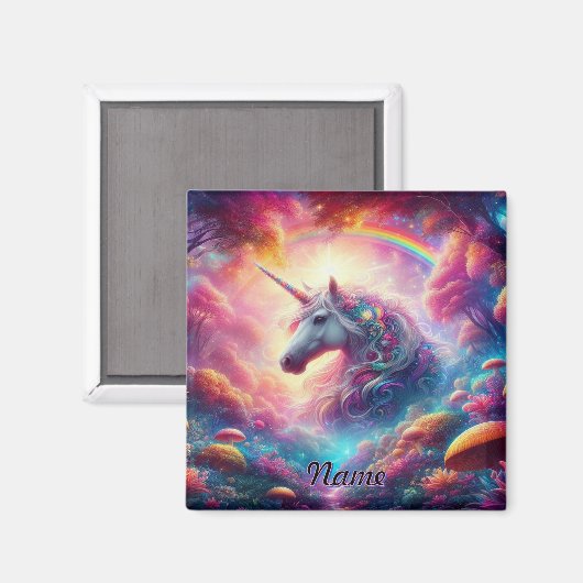 Aimant Unicorne dans une forêt d'Imaginaires dynamique (Recto/Verso)