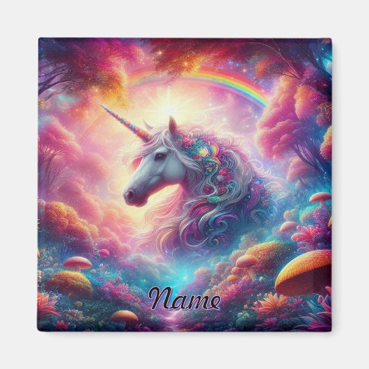 Aimant Unicorne dans une forêt d'Imaginaires dynamique (Devant)