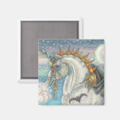 AIMANT UNICORNE DE HALLOWEEN GOTHIQUE AVEC AILES DE MAIN, (Recto/Verso)