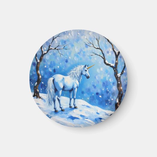 Aimant Unicorne d'hiver (Devant)