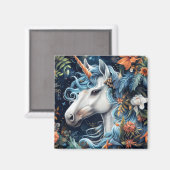 Aimant Unicorne et fleurs design imaginaire (Recto/Verso)