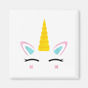 Aimant Unicorne Face mignonne cils sourire Halloween Cost