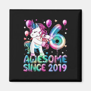 Aimant Unicorne flossante 6 ans 6e anniversaire fille Uni