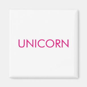 Aimant "Unicorne" minimaliste rose chaud fuchsia blanc
